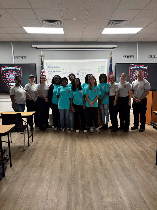 Group photo of CCFD Girls Summer Fire Camp