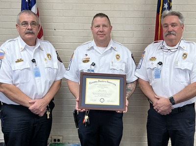 Chief James Vickers, Deputy Chief Keith Hardin and Training Chief Joshua Anderson