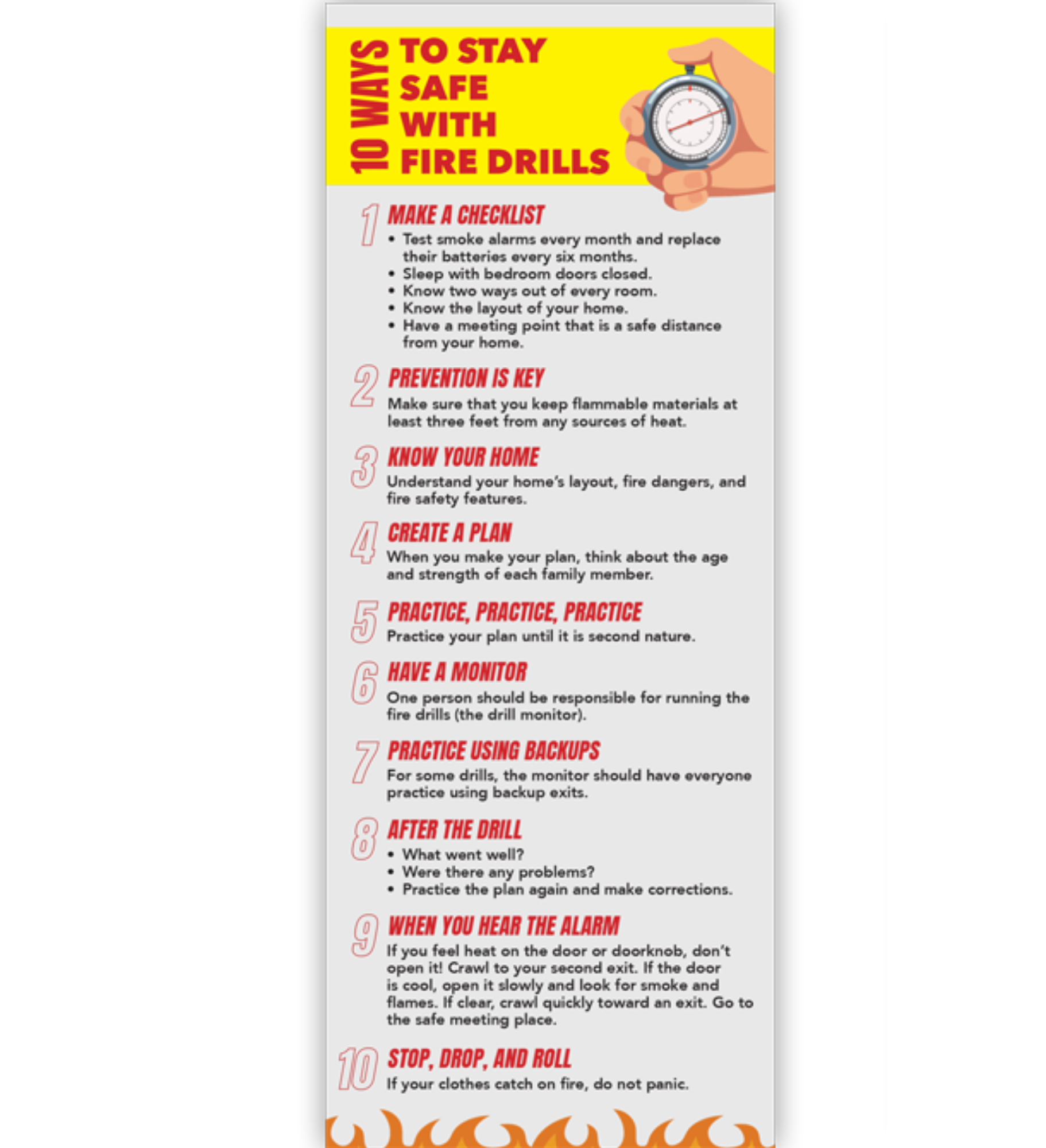 Fire drill safety graphic