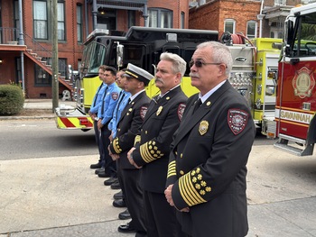 Chatham County Fire command staff and personnel from Station 2 attend Firefighters Memorial Service