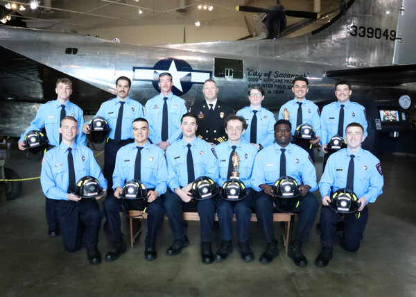 2024-02 Chatham County Fire Department group photo of recruit graduates and instructors