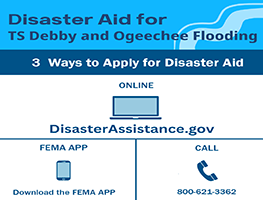 Individual Assistance Available for Residents Affected by Tropical Storm Debby