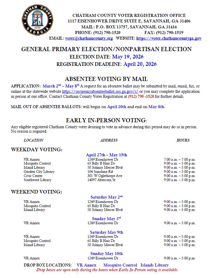 MAY 19, 2026 ELECTION FLYER