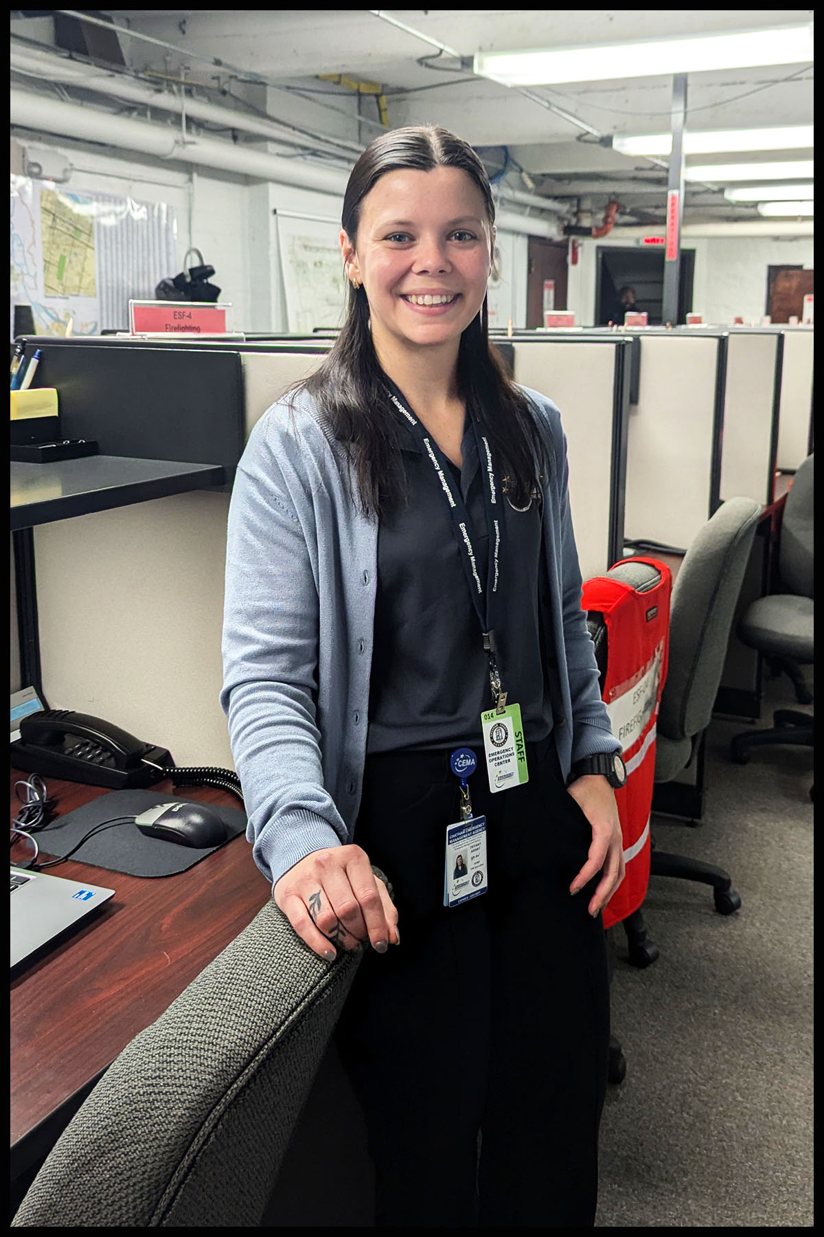 CEMA team member working the EOC night shift