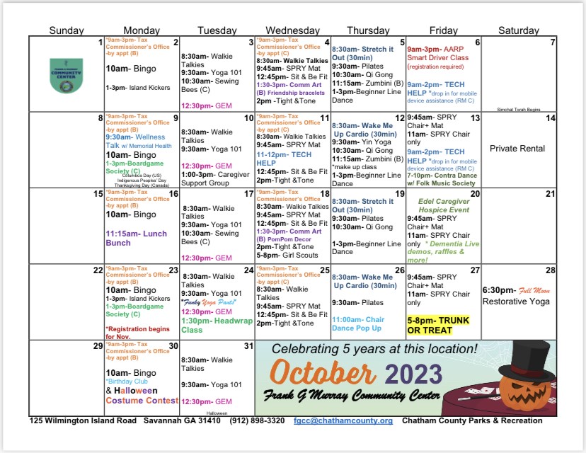 Frank G. Murray Community Center Calendar