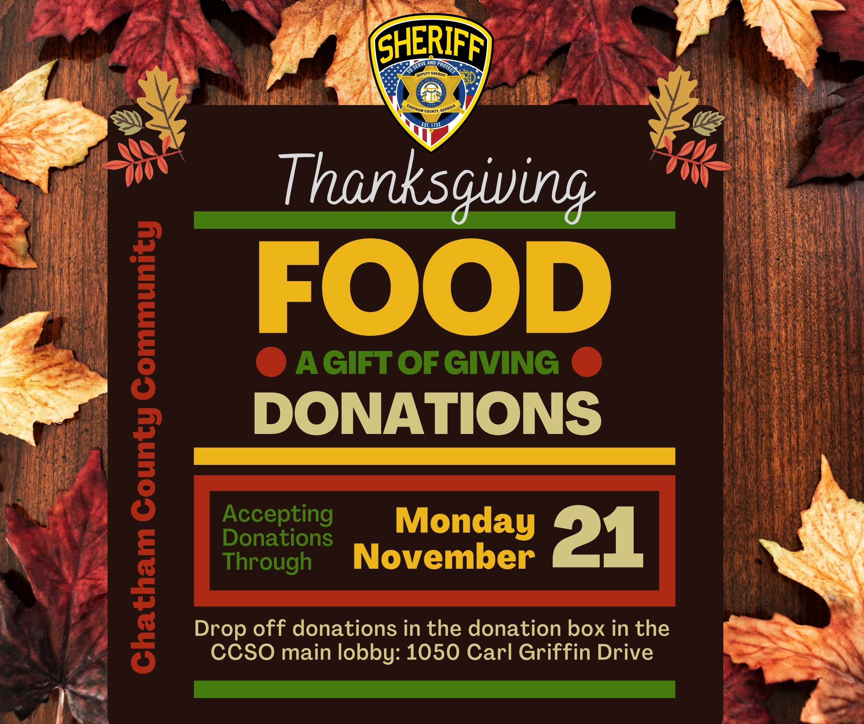 Thanksgiving Food Donations Accepted Through November 21